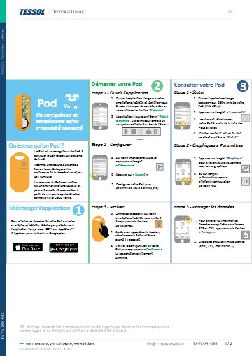 Verigo - Bluetooth Pod RH temperature and humidity logger 사용 설명서 (TS-TL-JRI-083)