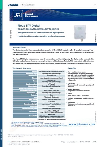 Nova SPY Digital temperature logger 데이터시트(영문)