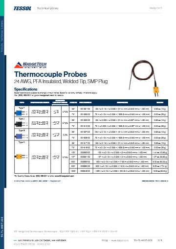 Thermocouple 데이터시트(영문)