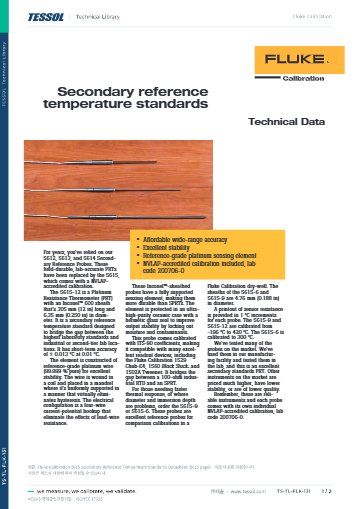 Secondary Reference Temperature Standards Datasheet (5615 page) 데이터시트(영문)