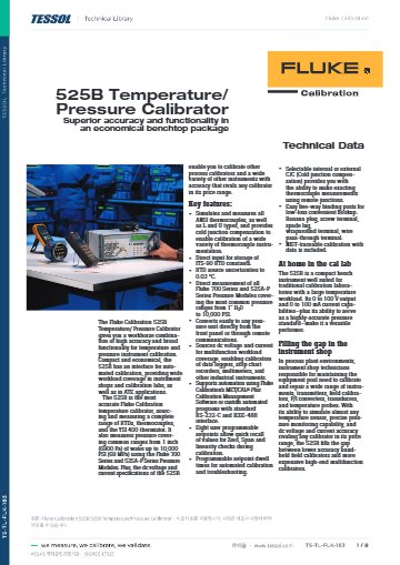 525B Temperature/Pressure Calibrator 데이터시트(영문)