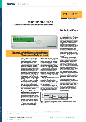 910/910R GPS Controlled Frequency Standards 데이터시트(영문)