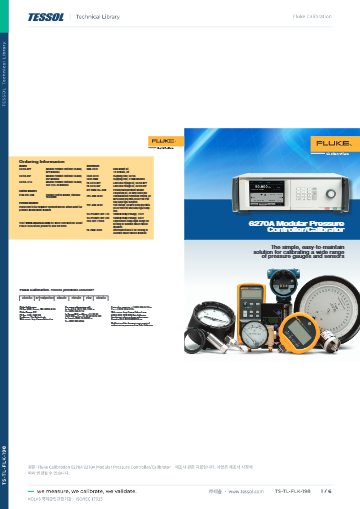 6270A Modular Pressure Controller/Calibrator 데이터시트(영문)