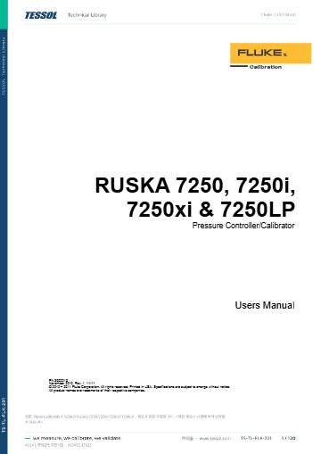 RUSKA 7250/7250i/7250xi/7250LP 사용 설명서(영문)
