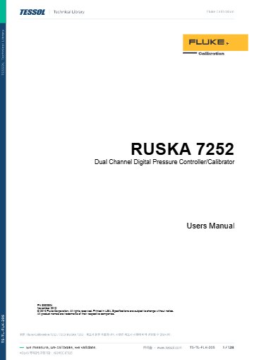 7252 / 7252i RUSKA 7252 사용 설명서(영문)
