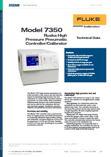 7350 High Pressure Pneumatic Controller 데이터시트(영문)
