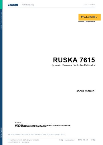 RUSKA 7615 사용 설명서(영문)