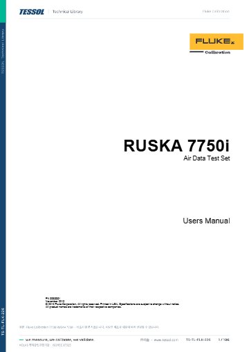 RUSKA 7750i 사용 설명서(영문)