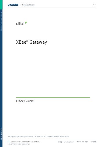 XBee Zigbee Gateway XBee Gateway 사용 설명서(영문)