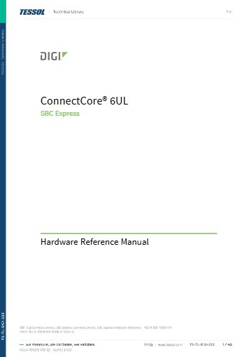 ConnectCore 6UL SBC Express Hardware Reference 사용 설명서(영문)