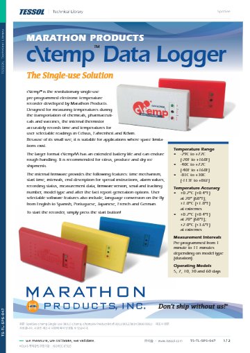 c/temp Single-Use (8011) c/temp, c/tempAA Product Brief (8011/8012/8014/8016/802